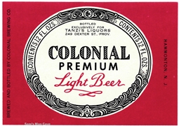 Colonial Premium Light Beer Label