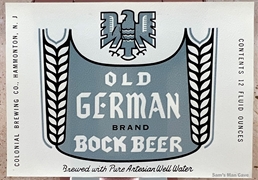 Old German Bock Beer Label