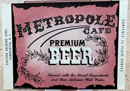 Metropole Cafe Beer Label