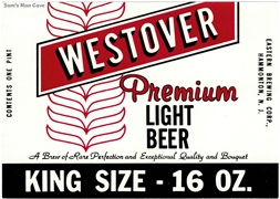 Westover Premium Light Beer Label