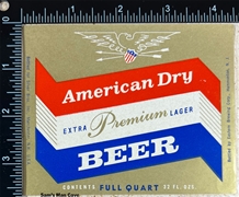 American Dry Extra Premium Lager Beer Label