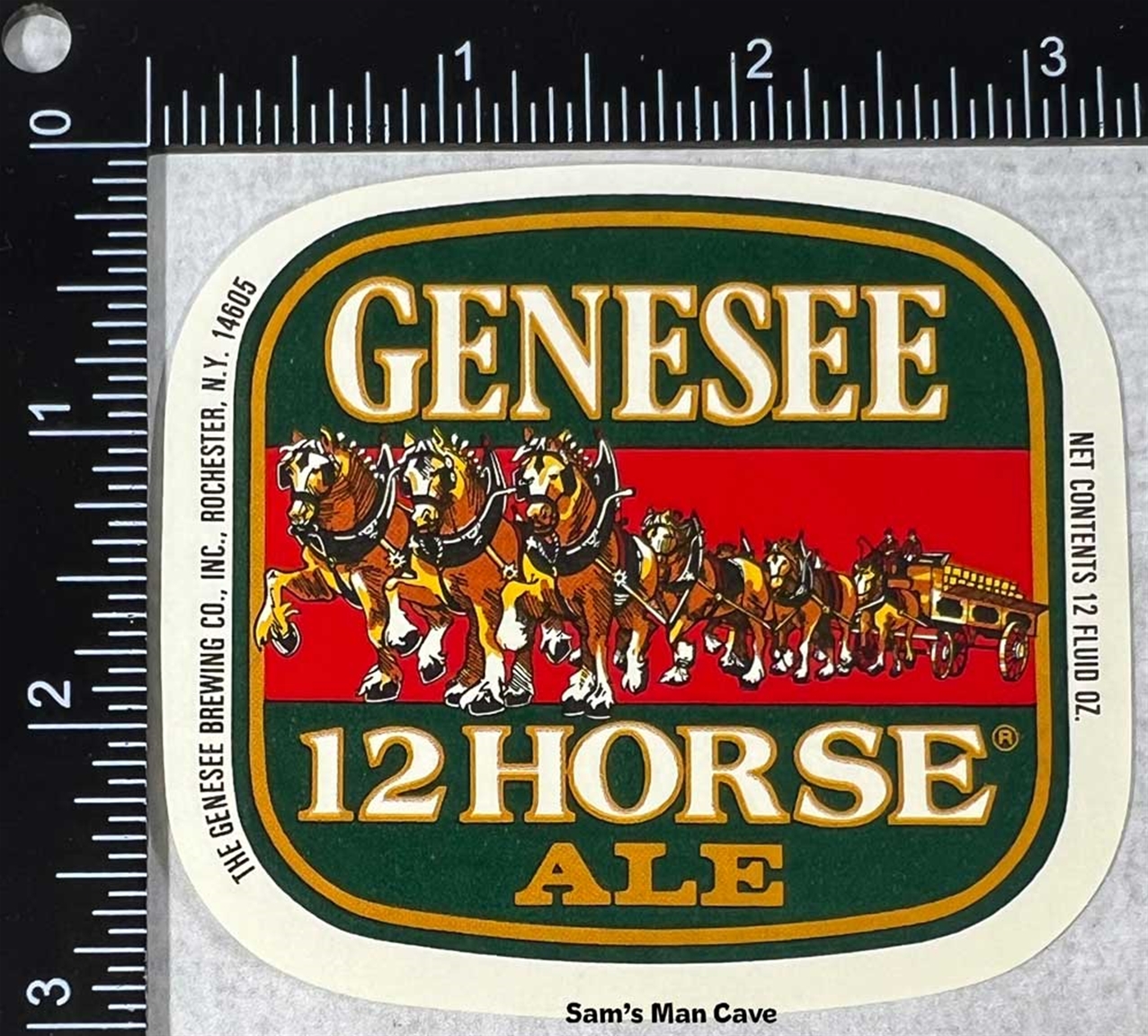 GENESEE BEER 12 Horse Ale Dundee nos STICKER decal craft beer brewery brewing