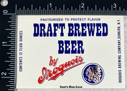 Iroquois Draft Brewed Beer Label