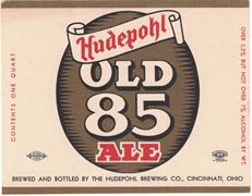 Hudepohl Old 85 Ale Label