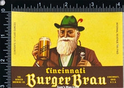 Cincinnati Burger Brau Beer IRTP Label