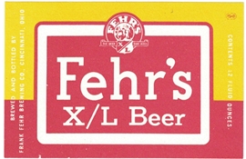 Fehr's X/L Beer Label