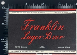 Franklin Lager IRTP Beer Label