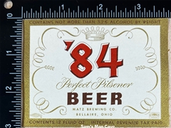 84 Perfect Pilsener Beer IRTP Label