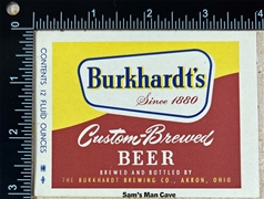 Burkhardt's Custom Brewed Beer Label