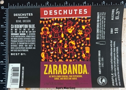 Deschutes Zarabanda Beer Label
