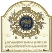 Henry Weinhard's Private Reserve Beer Label