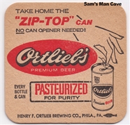 Ortlieb's Zip Top Beer Coaster