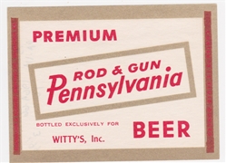 Rod & Gun Pennsylvania Premium Beer Label