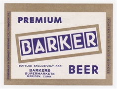Barker Premium Beer Label