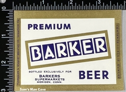 Barker Premium Beer Label