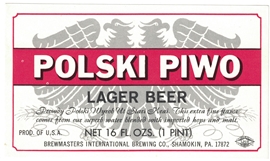 Polski Piwo Lager Beer Label