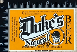 Duke's Natural Beer Label