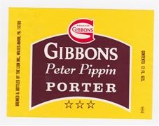 Gibbons Peter Pippin Porter Beer Label