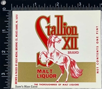 Stallion XII Malt Liquor Label