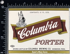 Columbia Porter Beer Label