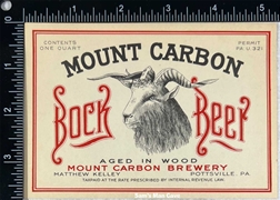 Mount Carbon Bock Beer U Permit Label