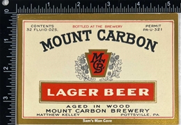 Mount Carbon Lager Beer Label