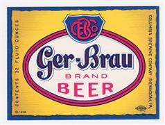 Ger-Brau Beer Label