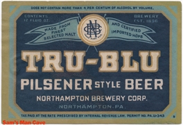Tru-Blu Pilsener Style Beer IRTP Label