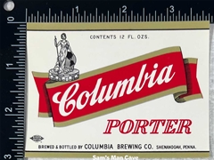 Columbia Porter Beer Label