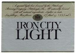 Iron City Light Beer Label