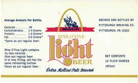 Nine O'Five Light Beer Label