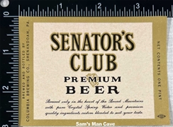 Senator's Club Beer Label