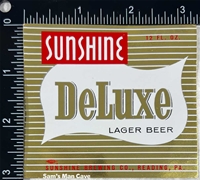 Sunshine DeLuxe Lager Beer Label