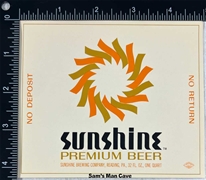 Sunshine Premium Beer No Deposit No Return Label