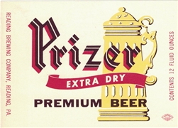 Prizer Extra Dry Beer Label