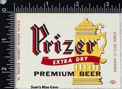 Prizer Extra Dry Beer Label