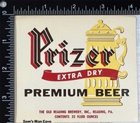 Prizer Extra Dry Beer Label