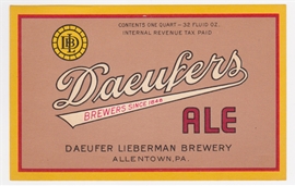 Daeufers Ale IRTP Beer Label