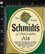 Schmidt's of Philadelphia Tiger Brand Ale Beer Label