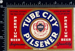 Tube City Premium Beer Bottle Label McKeesport Pa 