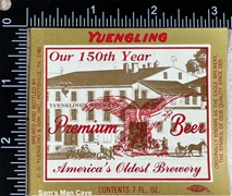 Yuengling Premium Beer 150th Anniversary 7 oz Label