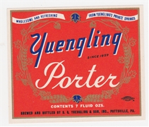 Yuengling Porter Beer Label