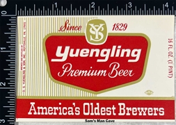 Yuengling Premium Beer Label 16 oz