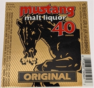 Mustang Malt Liquor Label
