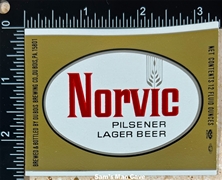 Norvic Pilsener Lager Beer Label