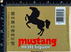 Mustang Malt Liquor Label