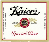 Kaier's Special Beer Label