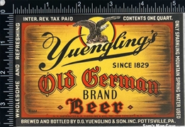 Yuengling Old German Beer IRTP Label