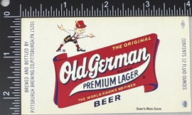 Old German Premium Lager Beer Label