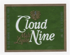 Cloud Nine Malt Liquor Beer Label